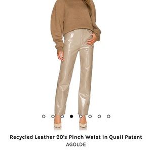 AGOLDE leather pants - Recycled Leather 90's Pinch Waist in Quail Patent size 27